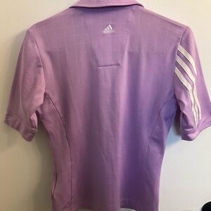 Adidas Golf ClimaCool Purple Polo Shirt with White Logo & Stripes, size x-small